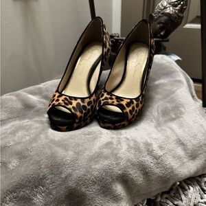 Jessica Simpson Brown and Black Stiletto Heels